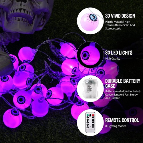300 LED Halloween Purple String Lights 16Ft Decor for Haunted House Fairy Lights - Bild 22 von 27