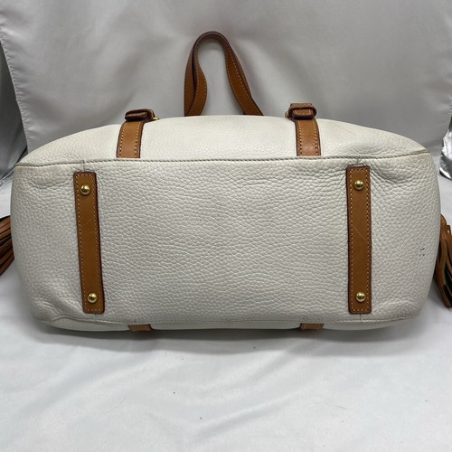 Dooney & Bourke Large White Florentine Satchel Handbag with Wallet w/tassel READ - Picture 9 of 23