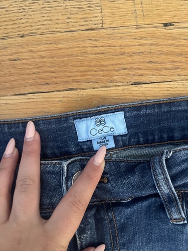 CeCe Women's Faux Pearl Detail Skinny Jeans Blue Size 16W - PLUS SIZE - Bild 4 von 6