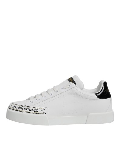 Dolce&Gabbana Herren Weiß Sneaker Leder Einfarbig Low Top Flach Turnschuhe Schuhe EU 40 - Bild 6 von 8