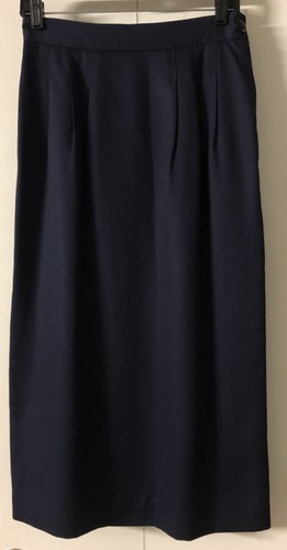 Gianni Sport Midi Skirt 8 Casual Pencil Straight Dark Navy Officially Slit - Picture 2 of 11