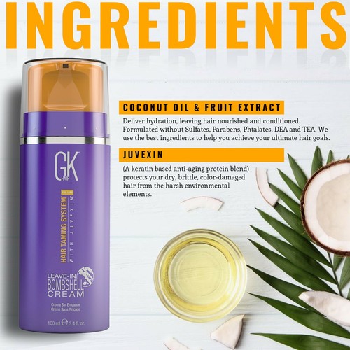 GK Hair Leave in Bombshell Purple Hair Toning Styling Anti Frizz Cream 100ml - Imagen 8 de 9