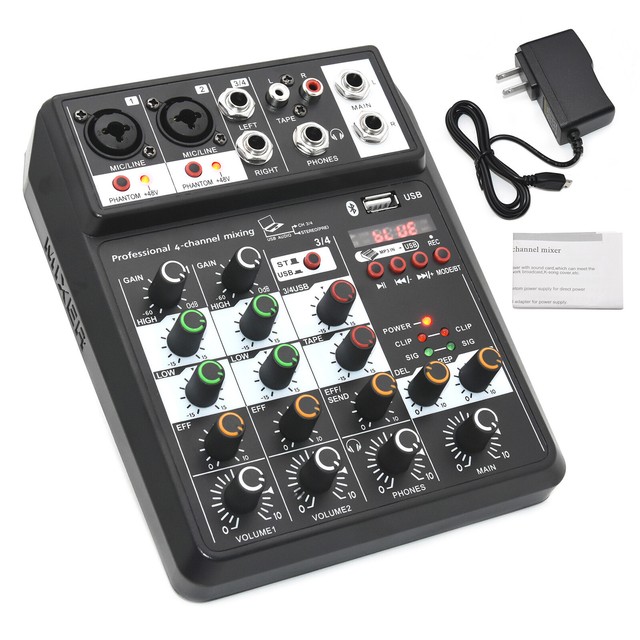 4-channel Audio Mixer Sound Mixing Console Usb Interface C4 Mixer for DJ Live SN10621 4-channel Audio Mixer Sound Mixing Console Usb Interface C4 Mixer for DJ Live SN10621