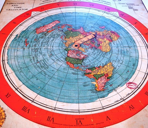 FLAT EARTH (40"x28") PVC Weatherproof - Gleason's New Standard Map of World 1892 - Picture 3 of 8