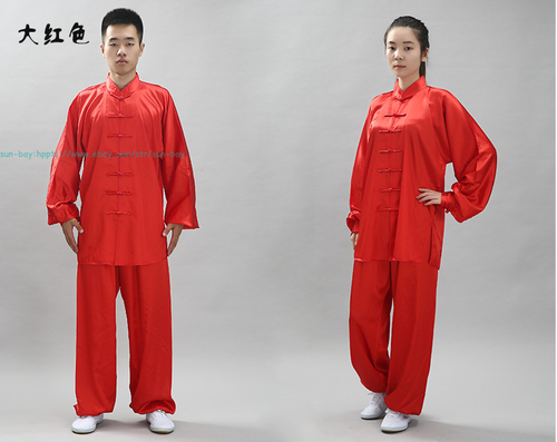 Satin Unisex Kampfsport Uniform Kung Fu Anzug Kostüm Tai Chi Performance Sets - Bild 18 von 36