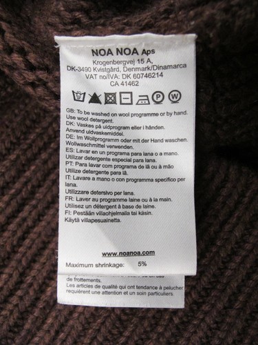 NWOT NOA NOA Women's Brown Cardigan Chunky Knit Crew Neck Jumper 3/4 Sleeve XS - Picture 8 of 24