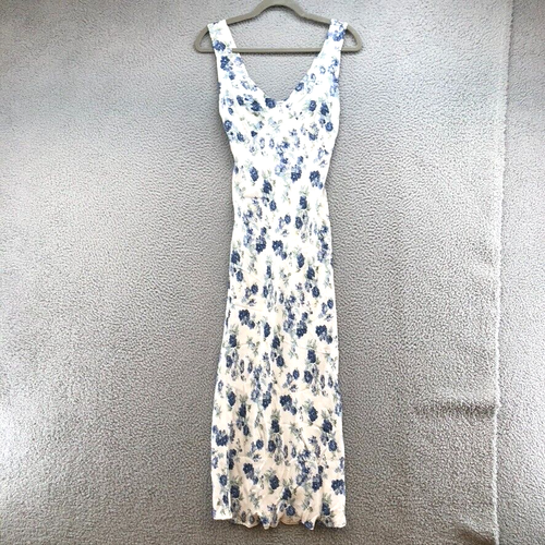 Reformation Beauden Dress Womens Small Blue Floral Adjustable Strap Cottage Core