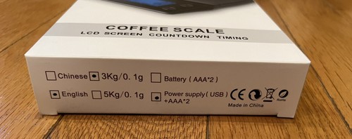 Digital Coffee Scale with Timer Rechargeable Coffee Scale Battery New In Box - Picture 3 of 5