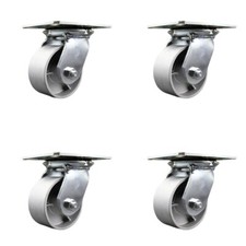 4 Inch Semi Steel Caster Set with Roller Bearings and Swivel Locks SCC