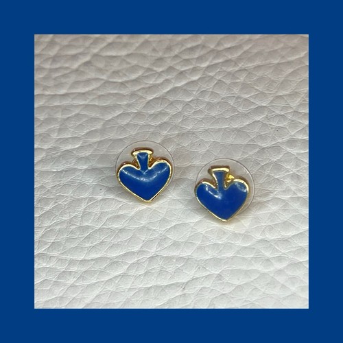 Kate Spade Everyday Spade Enamel Stud Earrings Blue - Picture 1 of 4