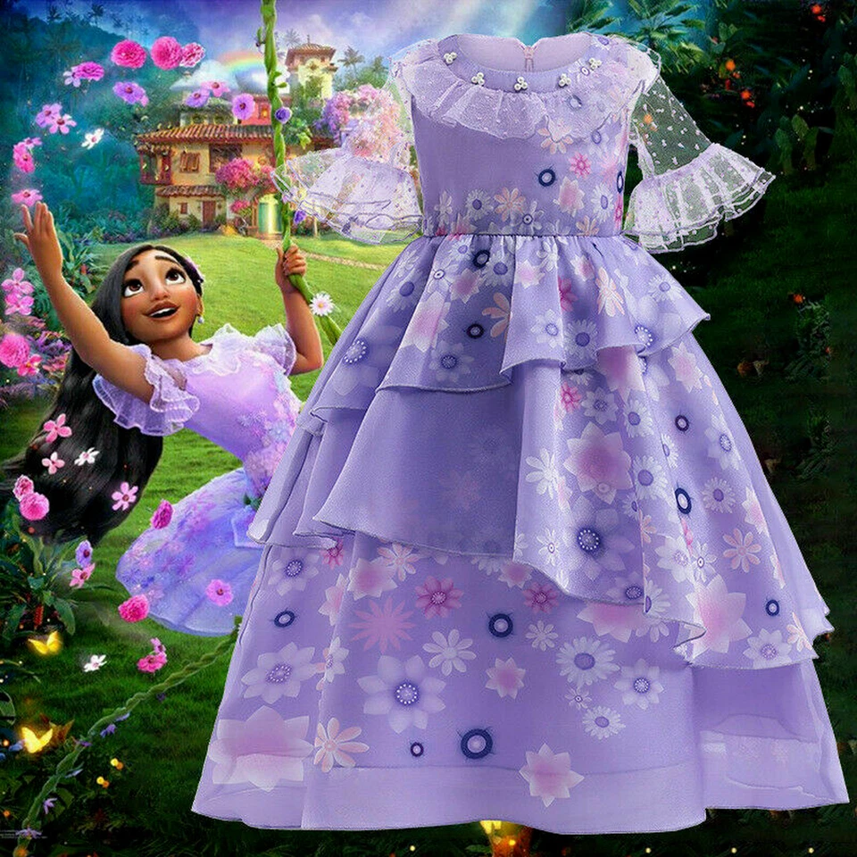 Kinder Mädchen Isabela Kostüm Kleid Prinzessin Geburtstag Party Kostüm&Perücken - Bild 4 von 4