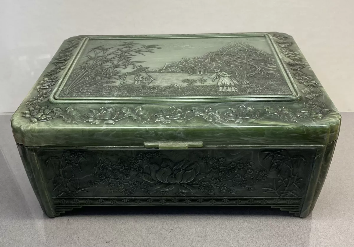 Antique jade jewelry box sale