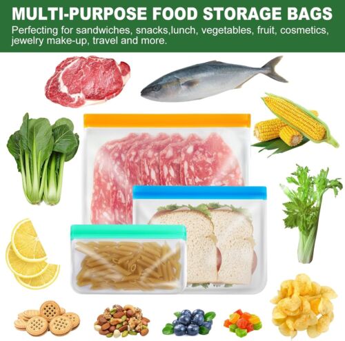 Gallon Freezer Bags, Reusable Ziplock Bags Silicone Bags Reusable Food Storage B - Picture 7 of 7