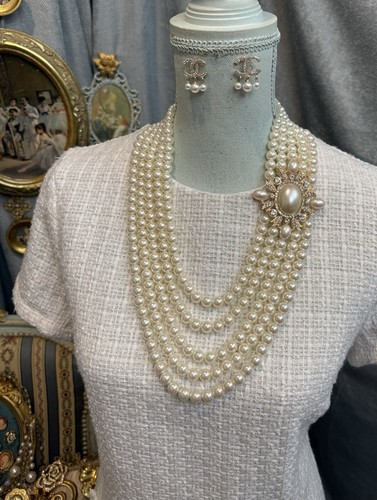 NWT White Tweed Dress Size M With Jewelry - Picture 2 of 7