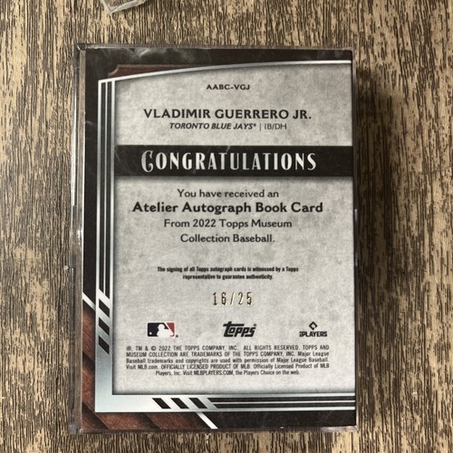 2022 Vladimir Guerrero Jr Topps Museum Atelier Autograph Book 16/25 - Blue Jays - Picture 4 of 6