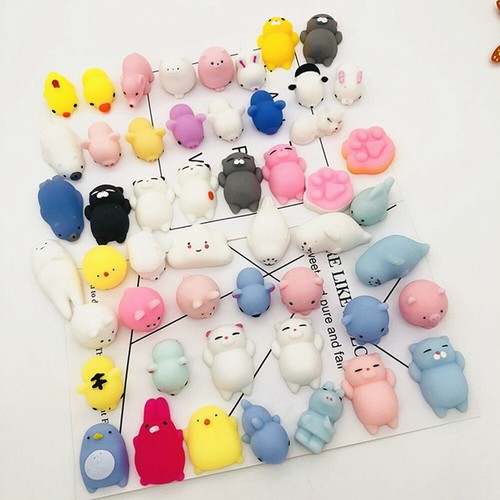 10- 50Pcs Cute Animal Squishies Kawaii Mochi Squeeze Stretch Stress Squishy Toy - Picture 2 of 16