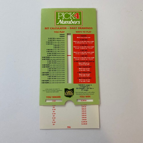 Calculadora de apuestas de lotería estatal de Ohio 1999 diapositiva sorteo diario selección de lotería de Ohio 3 4 - Imagen 3 de 8