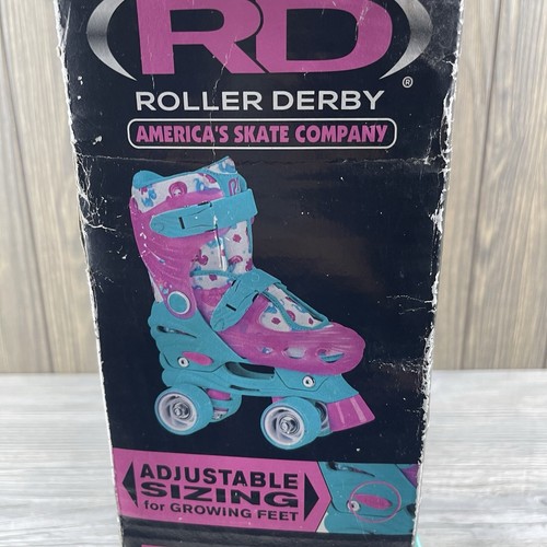 Roller Derby Girls Skates Size 12-2 (Adjustable Sizes) Mermaid Pink Green - Picture 7 of 24