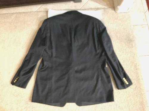 Lauren Ralph Lauren Mens Blazer 100% Pure New Wool Navy Size 48L Gold Buttons - Picture 2 of 7