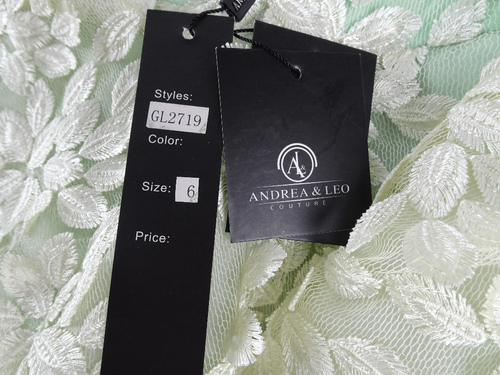 Andrea & Leo Couture Green Dress Size 6 - Picture 9 of 12