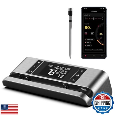 Wireless Smart Meat Thermometer with Dual-Sensor Probe, 500FT Remote Monitori