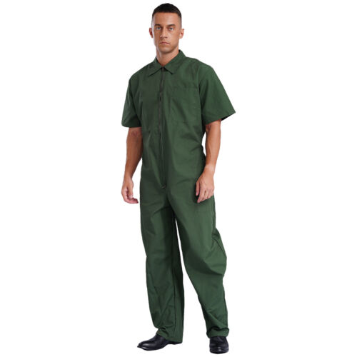 Men Jumpsuit Wear Resistant Coveralls One-piece Overalls Dungarees Workwear - Picture 5 of 15