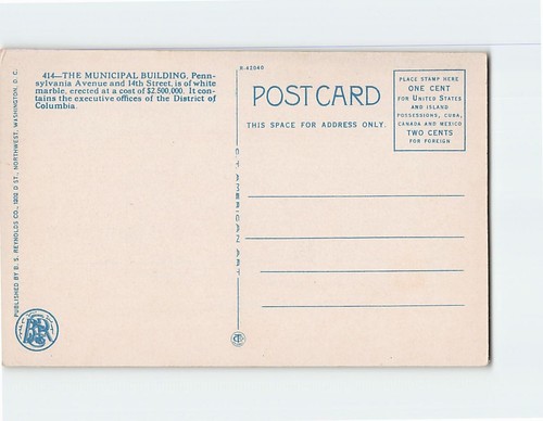 Postkarte Gemeindegebäude Washington DC - Bild 2 von 2