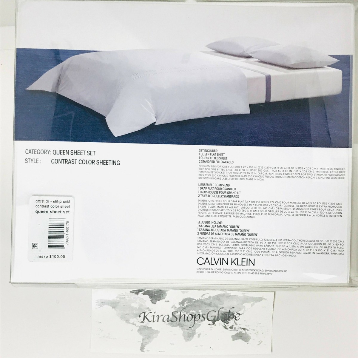 Calvin klein fitted sheet queen sale