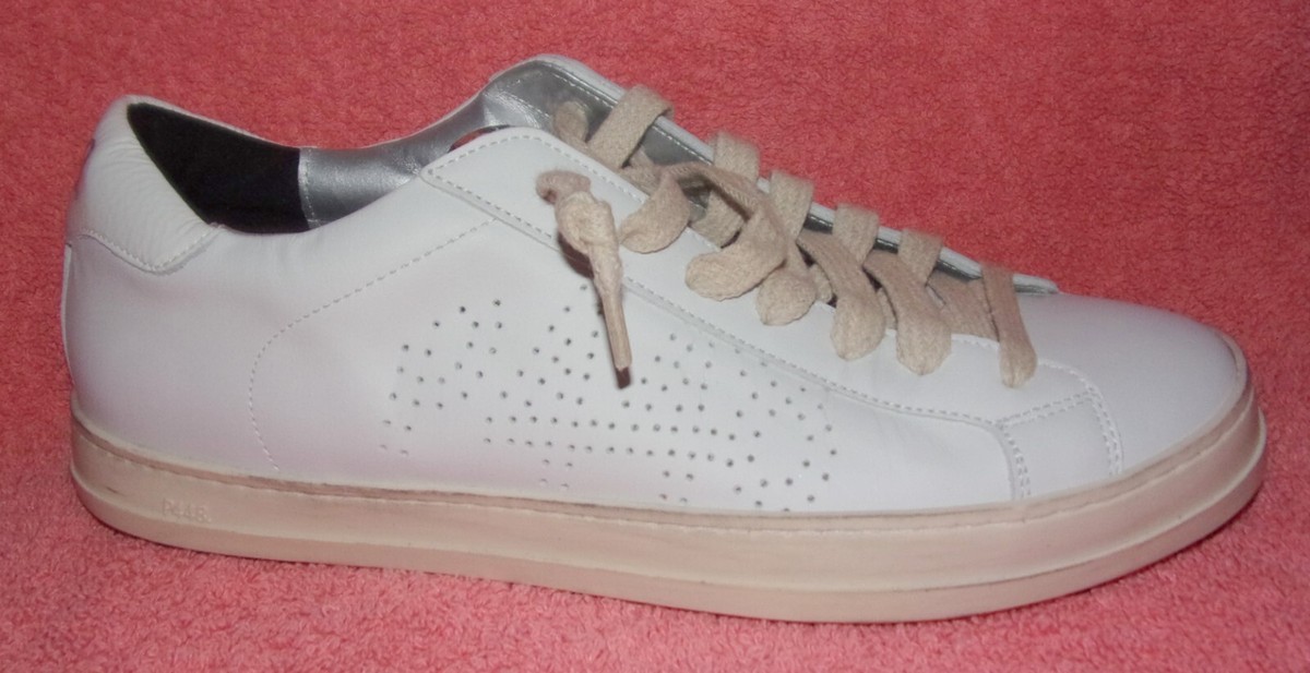 New P448 White Distressed John Tav Platform Leather Athletic