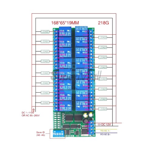 Modbus RTU DC12V RS485 Relay Module PLC Expaning Board DIN Rail Case 8/16Channel - Picture 14 of 15