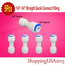 5 X 1/4-1/4" Quick Connect Straight Fitting Connector Push In Fit Ro System