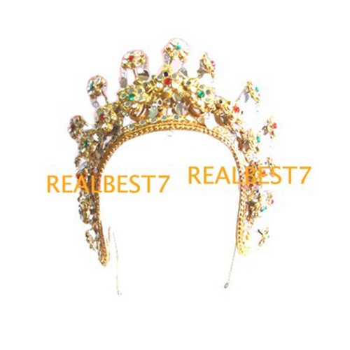 Angelic Daughter Tiara Head Band Thai Dancer, Jeweled Beads + Gold Leaf Costumes - Picture 1 of 5