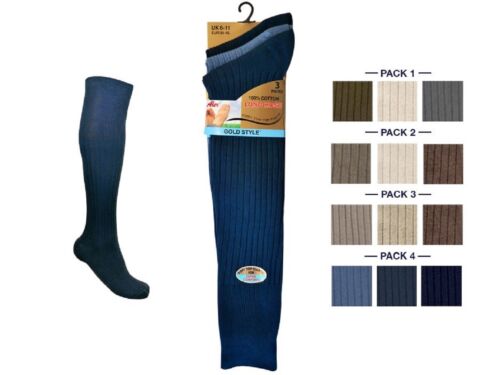 Men's Long Hose 100% Cotton Rib Socks Fit to UK Size 6-11 EUR 39-45 - Picture 5 of 5