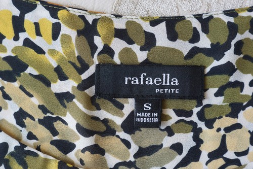 Rafaella Womens Top Career Blouse PS Petite Short Sleeve Animal Print Leopard - Picture 5 of 10