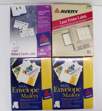 Lot of 4 Avery Printer Usable Labels Small Rotary Cards Envelopes Postcards NEW