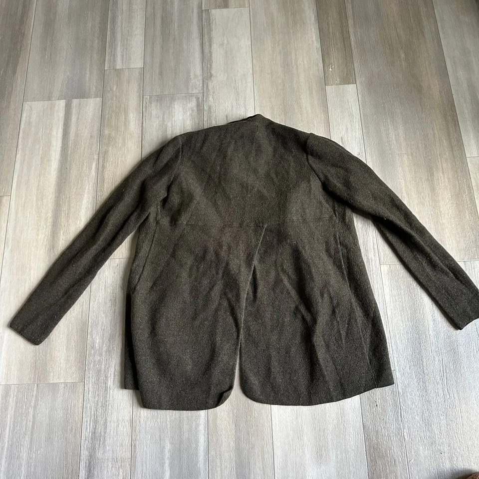 Cardigã feminino Adrienne Vittadini lã verde M suéter frontal aberto - Imagem 2 de 4