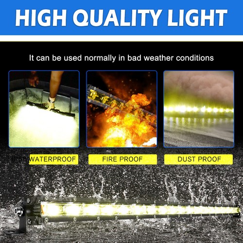 10" 20" inch Slim LED Work Light Bar Spot Flood Combo Lamp SUV ATV Offroad Truck - Foto 11 di 15