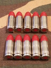 ZESTAW 10 NAKŁADEK ZATRZASKOWYCH LUGER 9 MM (CZERWONY + NIKIEL) PRAWDZIWA WAGA!!