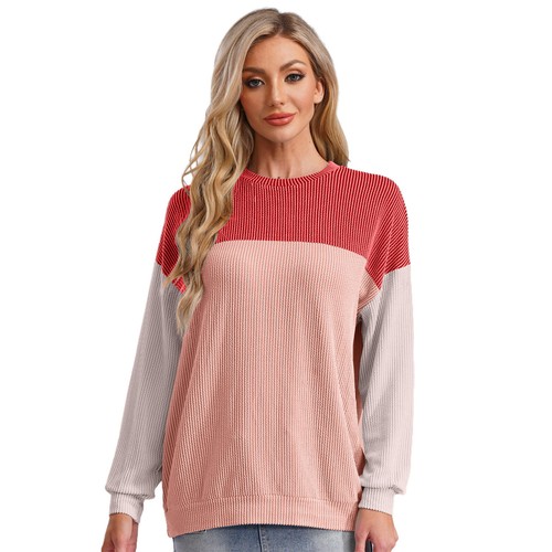 Womens Tops Traveling Pullover Vacation Sweater Holiday Daily Wear Patchwork - Bild 59 von 95