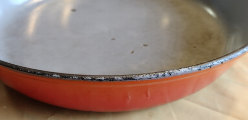 VINTAGE DESCOWARE ORANGE GUSSEISEN EMAILLE PFANNE 81-A 23 I FE BELGIEN 9 ZOLL - Bild 7 von 12