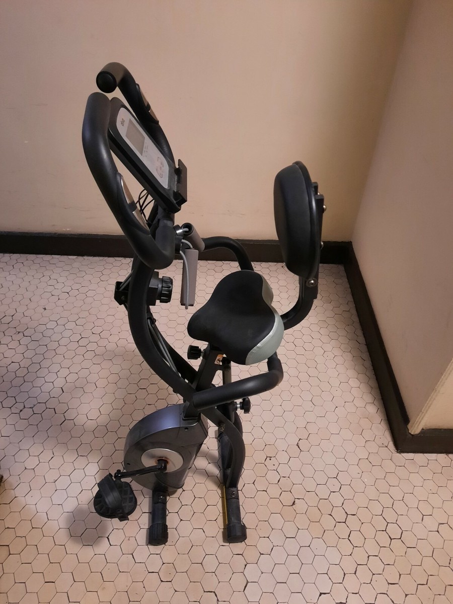 ATIVAFIT Indoor Cycling Bike Folding Magnetic Large Seat Stationary Upright Bike