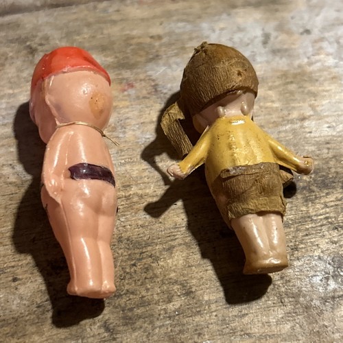 Rose O'Neill Kewpie dolls, Tiny Celluloid Miniatures Football Player Policeman - Picture 4 of 8