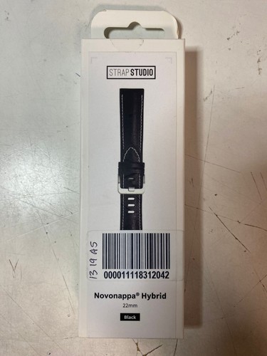 Open Box Strap Studio Novonappa Hybrid Leather (22mm) Black Watch Strap - Photo 1 sur 4