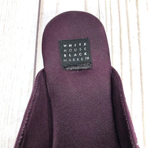 White House Black Market Mules Sparkle Shoes Slip On Burgundy Velvet Womens Sz 6 - Picture 8 of 10