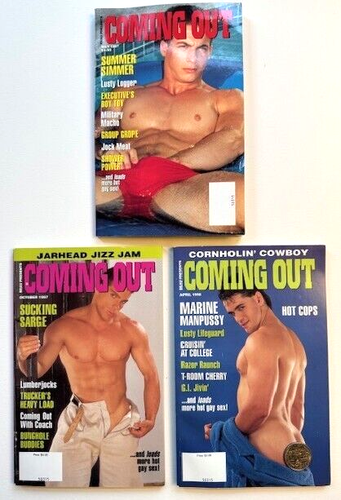 Lot of 3 COMING OUT Books, Vintage Gay Erotica Men Stories, Ex Condition, RARE - Picture 1 of 7