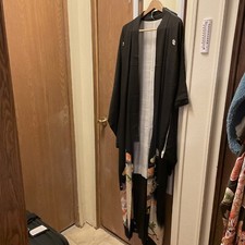 Kimono Robe Vintage Silk Japanese Ceremonial Costume Hand stitched