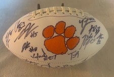 2018 CLEMSON TIGERS TEAM SIGNED LOGO FOOTBALL W/COA TREVOR LAWRENCE & RENFROW