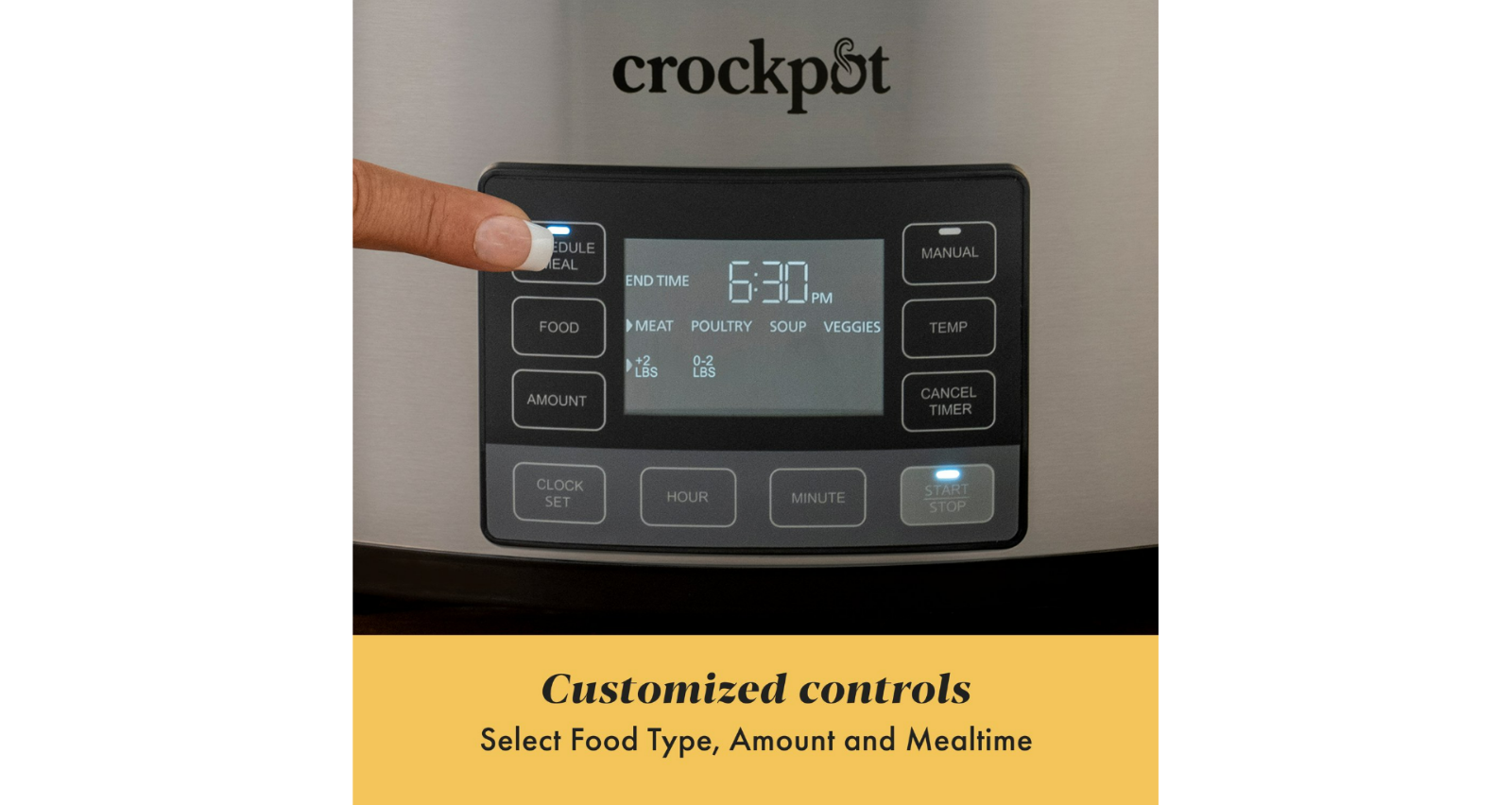 Crockpot 6Quart Slow Cooker MyTime Programmable Stainless Steel