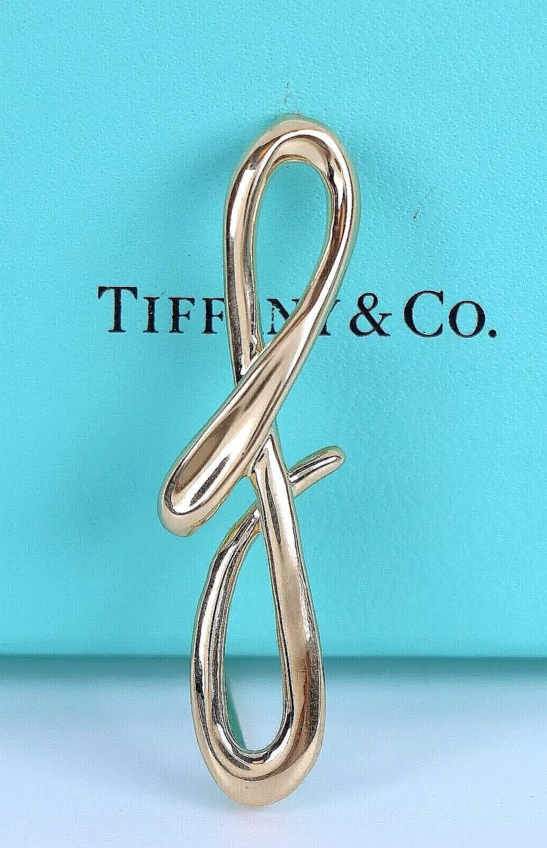 Tiffany & Co 1983 Elsa Peretti Alphabet Letter F Cursive Infinity