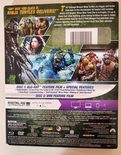 FACTORY SEALED Teenage Mutant Ninja Turtles Blu-ray + DVD, 2-Disc +Slip Cover - Picture 4 of 6